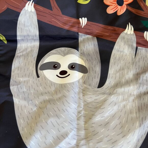 Happy Time Sloth Small Garden Flag With Ties For Hanging - Picture 5 of 6